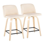 Carson Carrington Vallberga 24 Counter Stool with Natural Wood Base (Set of 2)