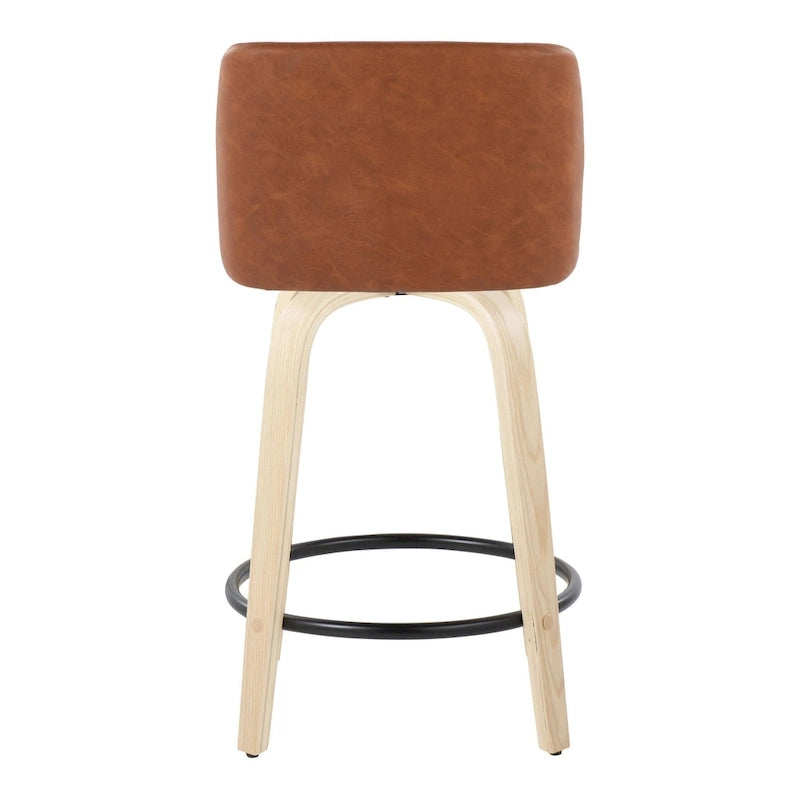 Carson Carrington Vallberga 24 Counter Stool with Natural Wood Base (Set of 2)