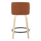 Carson Carrington Vallberga 24 Counter Stool with Natural Wood Base (Set of 2)