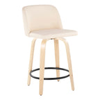Carson Carrington Vallberga 24 Counter Stool with Natural Wood Base (Set of 2)