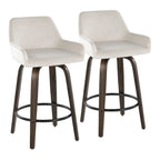 Porch & Den Galotti 26 Fixed-Height Counter Stool with Bent Wood Legs & Round Footrest (Set of 2)