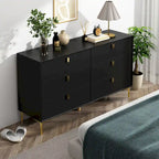 Dresser Modern Dresser for Bedroom, 6 Drawer Double Dresser Sideboard