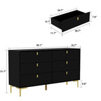 Dresser Modern Dresser for Bedroom, 6 Drawer Double Dresser Sideboard