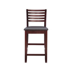 Linon Piedmont Faux Leather/Fabric 24-Inch Ladder Back Counter Stool