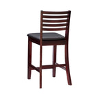 Linon Piedmont Faux Leather/Fabric 24-Inch Ladder Back Counter Stool