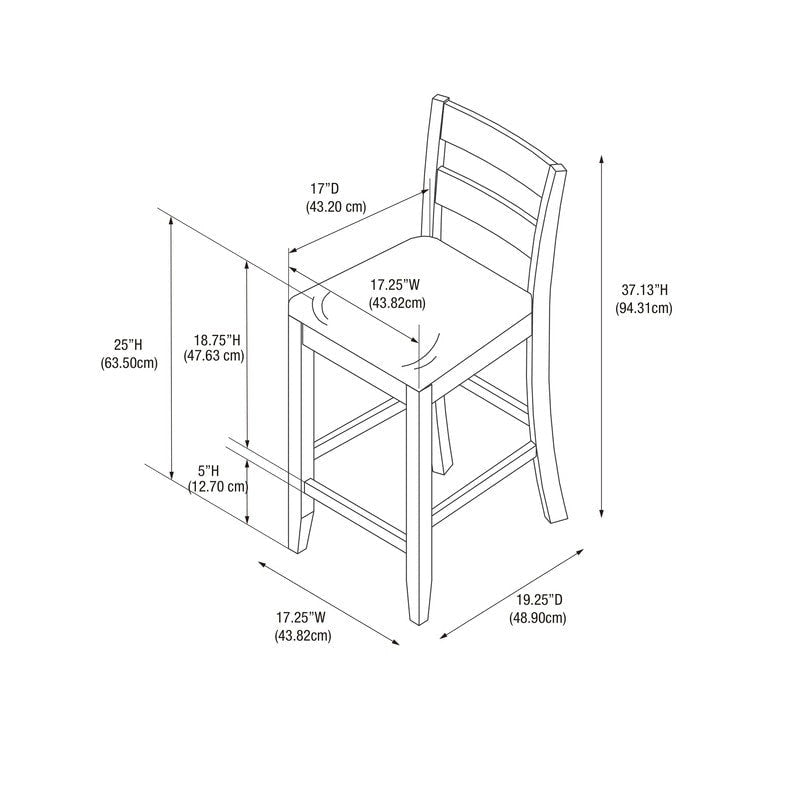 Linon McGrath Espresso Wood Counter Stool