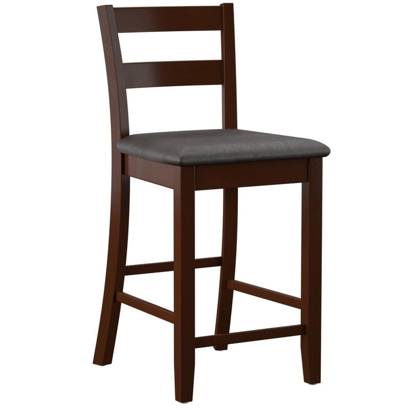 Linon McGrath Espresso Wood Counter Stool