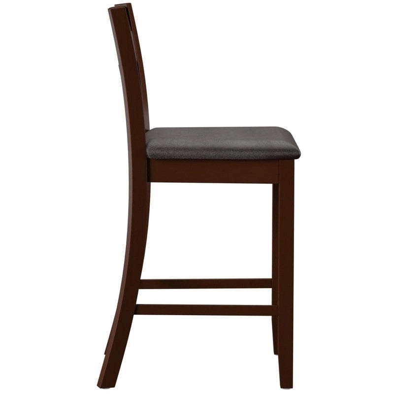 Linon McGrath Espresso Wood Counter Stool