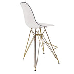 LeisureMod Cresco Acrylic Barstool with Gold Chrome Base and Footrest
