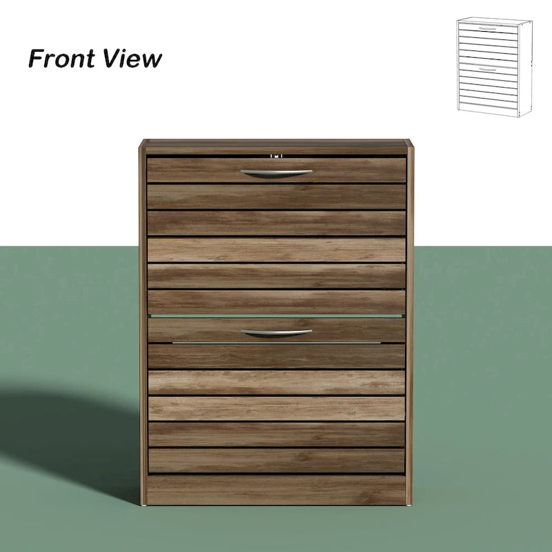 FUFU&GAGA 2 Tiers Shoe Rack Cabinet Shoe Cabinet Space-Saving