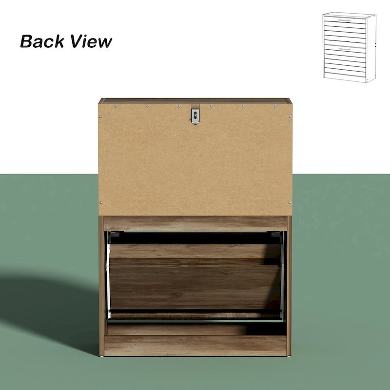 FUFU&GAGA 2 Tiers Shoe Rack Cabinet Shoe Cabinet Space-Saving