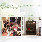 FUFU&GAGA 2 Tiers Shoe Rack Cabinet Shoe Cabinet Space-Saving