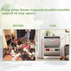 FUFU&GAGA 2 Tiers Shoe Rack Cabinet Shoe Cabinet Space-Saving