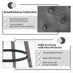 HOMYKA Tufted Swivel Bar Stool with Wood Grain Chair Legs Set of 2