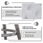 HOMYKA Tufted Swivel Bar Stool with Wood Grain Chair Legs Set of 2