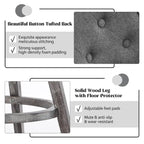 HOMYKA Tufted Swivel Bar Stool with Wood Grain Chair Legs Set of 2