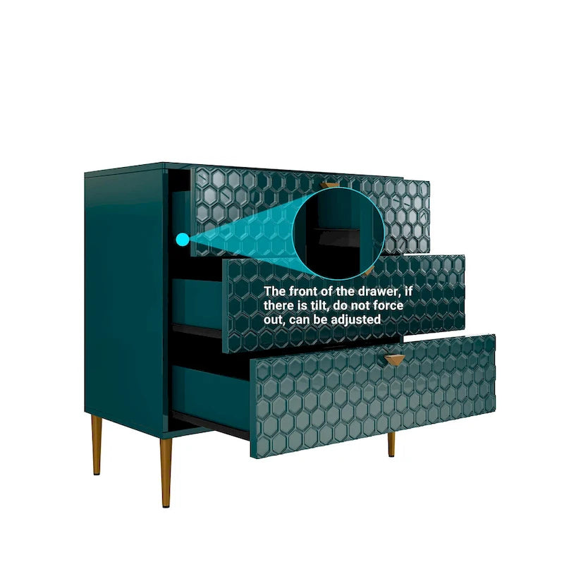 Morden Wood Furniture 3-Drawer Dresser Chest