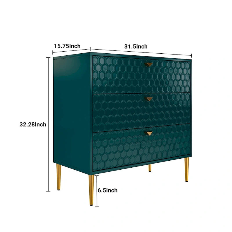 Morden Wood Furniture 3-Drawer Dresser Chest