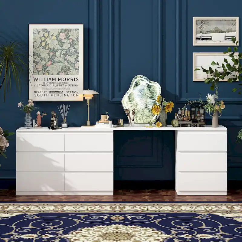 Transformative White Entertainment Center Home Desk Dresser Chest