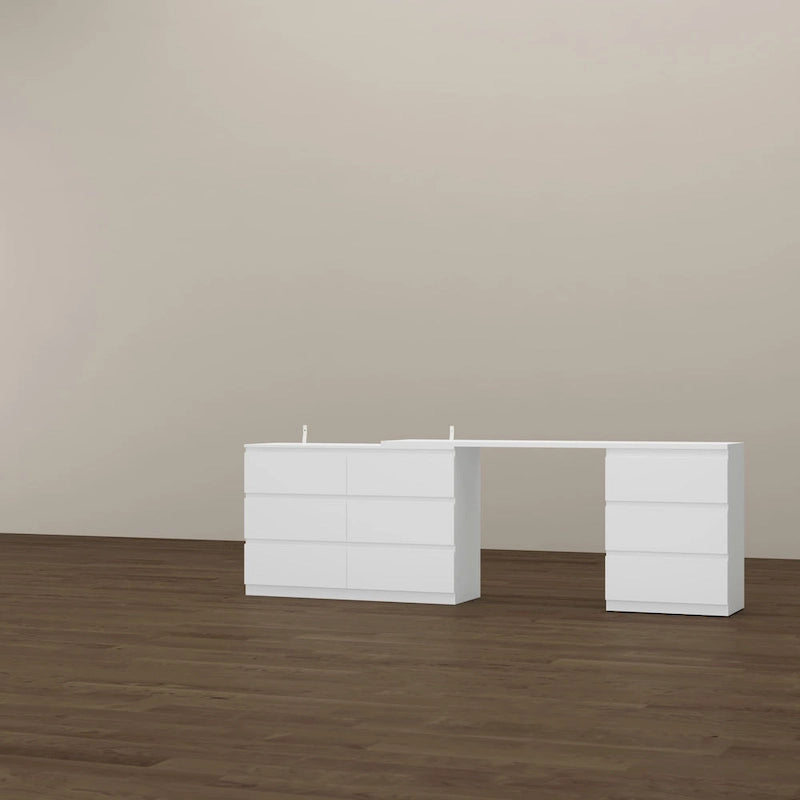 Transformative White Entertainment Center Home Desk Dresser Chest
