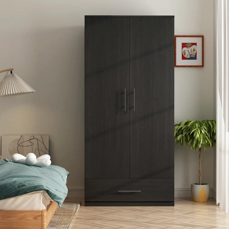 Kerrogee 31.5W x 66.9H Armoire 2 Door 1 Drawer With Rod