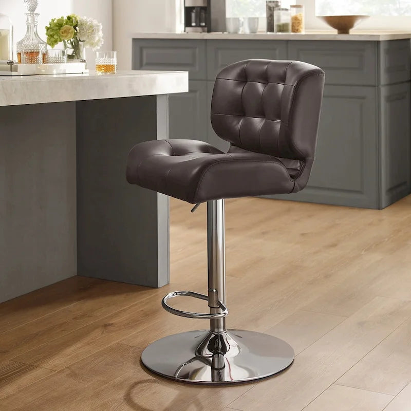 Reilly Adjustable Faux Leather Barstool