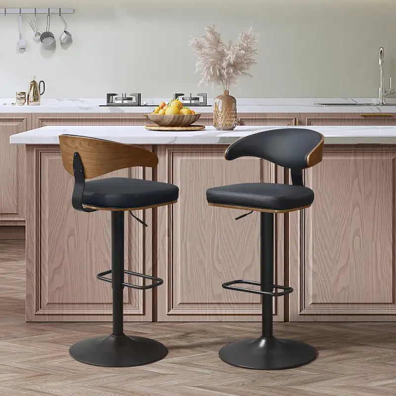Art Leon Bentwood Swivel Adjustable Bar Stools