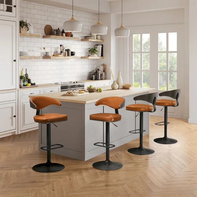 Art Leon Bentwood Swivel Adjustable Bar Stools