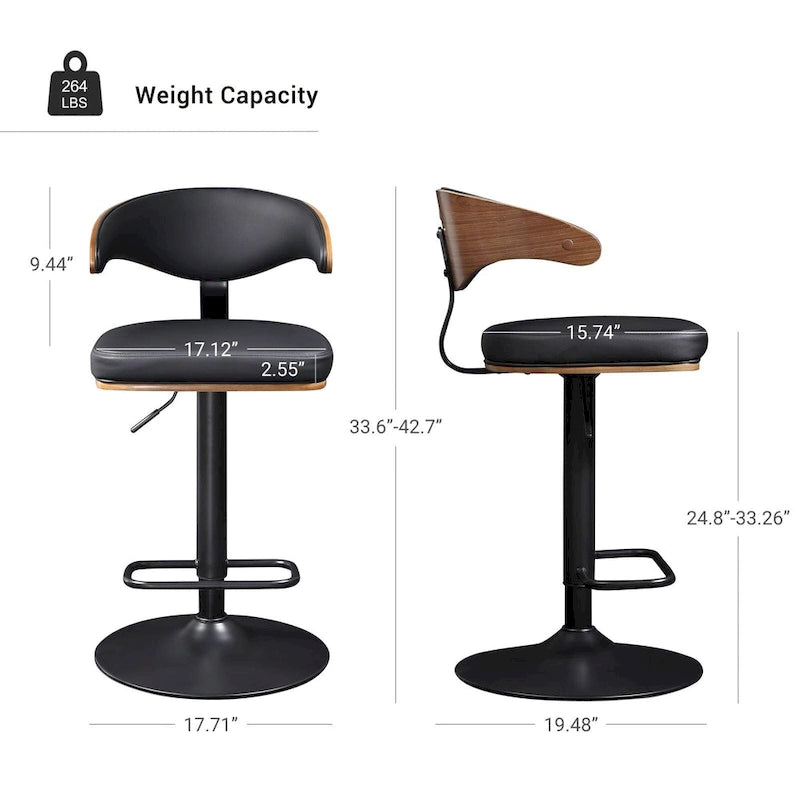 Art Leon Bentwood Swivel Adjustable Bar Stools