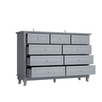 55.1W 9-Drawer Dresser: Spacious and Sleek Design Chest Lacquer