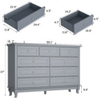 55.1W 9-Drawer Dresser: Spacious and Sleek Design Chest Lacquer