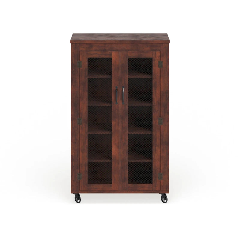 Layson Transitional Walnut 5-shelf Mobile Cabinet by Furniture of America
