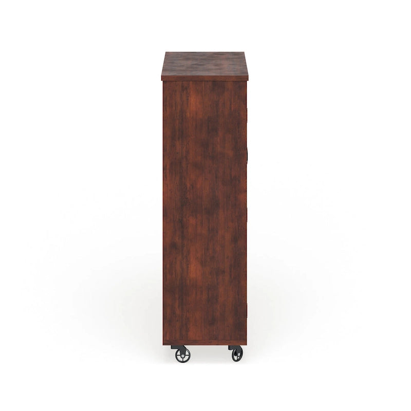 Layson Transitional Walnut 5-shelf Mobile Cabinet by Furniture of America