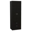 TUHOME Lisboa Armoire with Double Doors, 2 Drawers, and Hanging Rod
