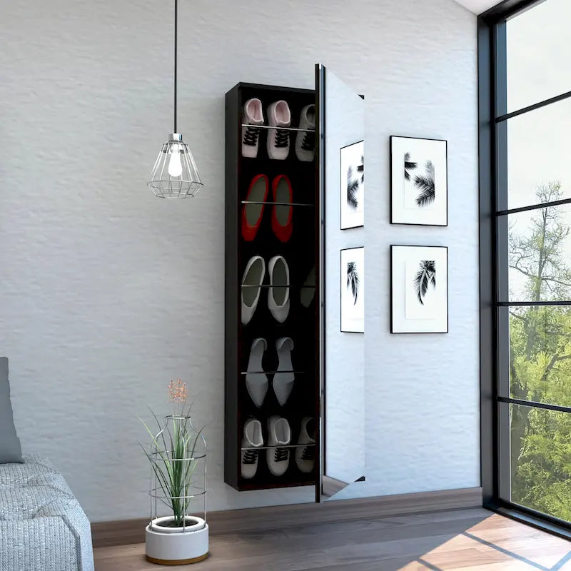 TUHOME Lisboa Armoire with Double Doors, 2 Drawers, and Hanging Rod