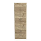 TUHOME Lisboa Armoire with Double Doors, 2 Drawers, and Hanging Rod