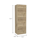 TUHOME Lisboa Armoire with Double Doors, 2 Drawers, and Hanging Rod