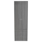 TUHOME Lisboa Armoire with Double Doors, 2 Drawers, and Hanging Rod