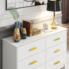6 Drawer Dresser Modern Wood Storage Chest of Drawers for Living Room