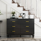 6 Drawer Dresser Modern Wood Storage Chest of Drawers for Living Room