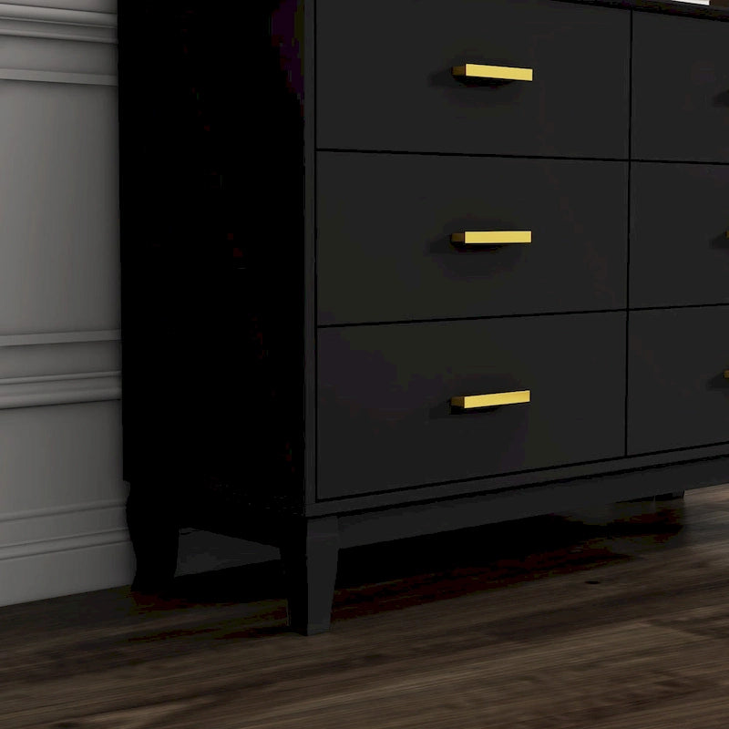 6 Drawer Dresser Modern Wood Storage Chest of Drawers for Living Room