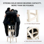 Leather Upholstered Wooden 360 Degrees Swivel Barstool with Back