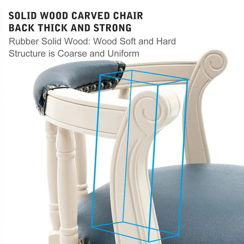 Leather Upholstered Wooden 360 Degrees Swivel Barstool with Back