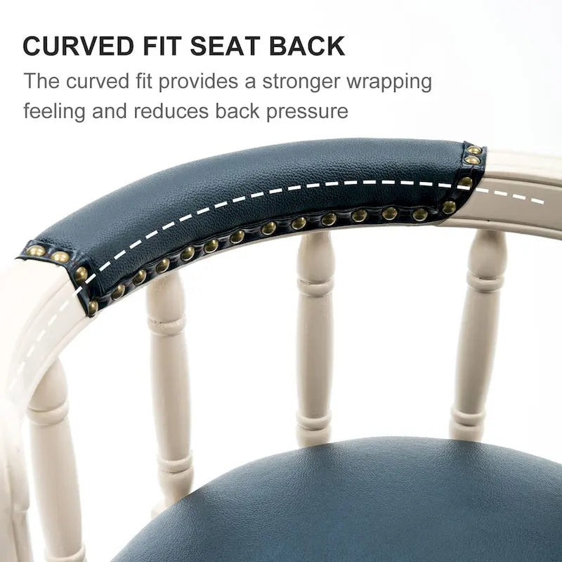 Leather Upholstered Wooden 360 Degrees Swivel Barstool with Back