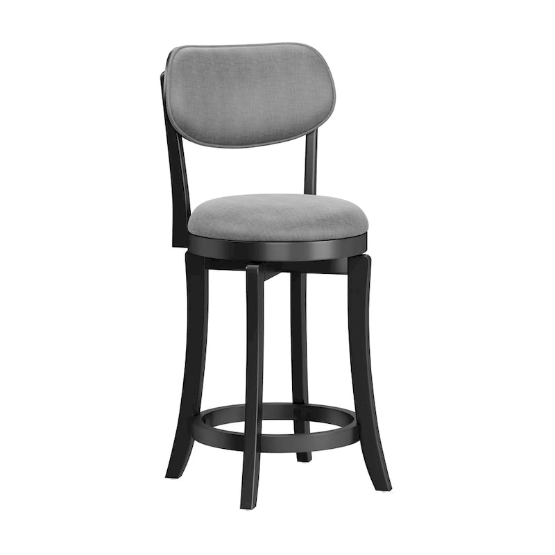 Hillsdale Sloan Wood Upholstered Swivel Counter Stool - 38.25H x 20W x 17.5D; Seat Height: 25.5H