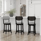 Hillsdale Sloan Wood Upholstered Swivel Counter Stool - 38.25H x 20W x 17.5D; Seat Height: 25.5H