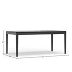 Cove Rectangular Solid Wood Dining Table, Vintage Black