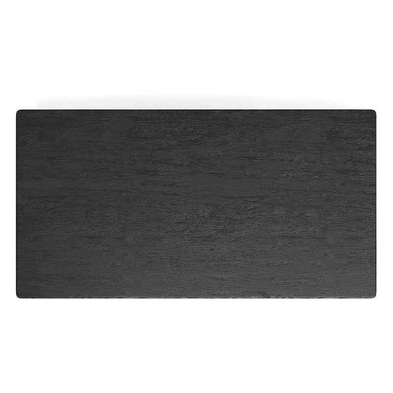 Cove Rectangular Solid Wood Dining Table, Vintage Black