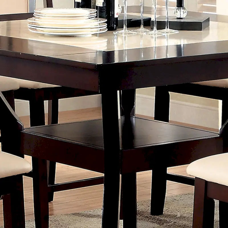 Uria Contemporary Cherry Wood 9-Piece Counter Height Dining Set by Furniture of America