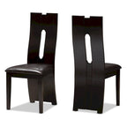 Contemporary Brown Faux Leather 5-Piece Dining Set by Baxton Studio